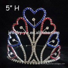 La plata del metal de la manera plateó la alta tiara y la corona de encargo altas de la estrella de la alta calidad del desfile